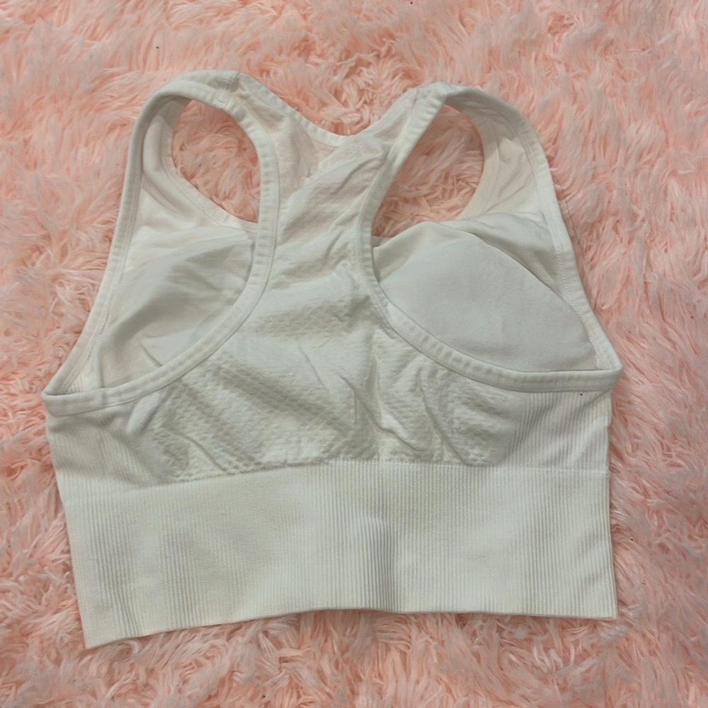 white sports bra